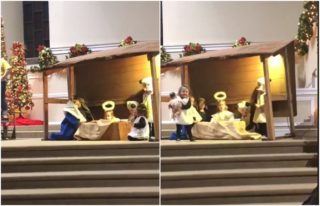 Holčička (2) se nudila ve školním betlémě, odnesl to Ježíšek! Malá rošťačka teď baví internet. VIDEO