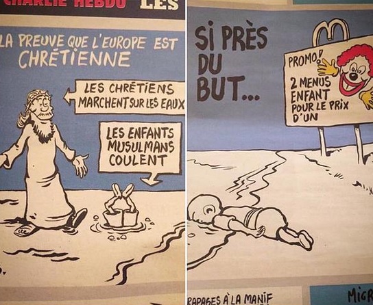 Další provokace! Charlie Hebdo si dělá legraci z utopeného chlapečka