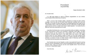 Přešlap Zemana: Prezident poslal Trumpovi gratulační dopis plný chyb. FOTO