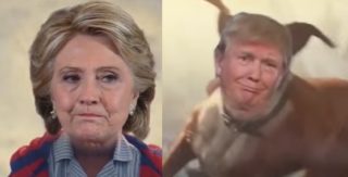 VIDEO: Parodie na&nbsp;vánoční reklamu s&nbsp;boxerem! Aneb jak Trump sebere Hillary trampolínu
