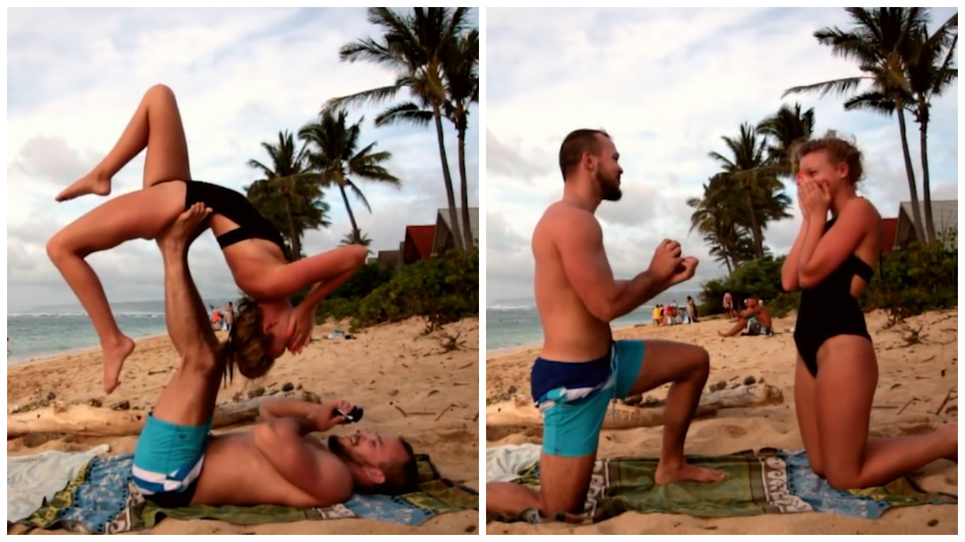 VIDEO: Sen každé ženy? Romantická žádost o&nbsp;ruku na&nbsp;pláži. Řekla ANO?