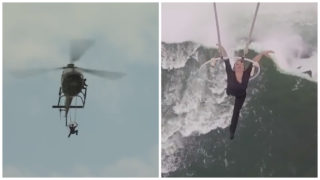 VIDEO: Matka tří dětí neuvěřitelně riskovala! Visela z&nbsp;vrtulníku zakousnutá do lana