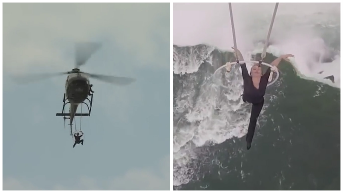 VIDEO: Matka tří dětí neuvěřitelně riskovala! Visela z vrtulníku zakousnutá do lana