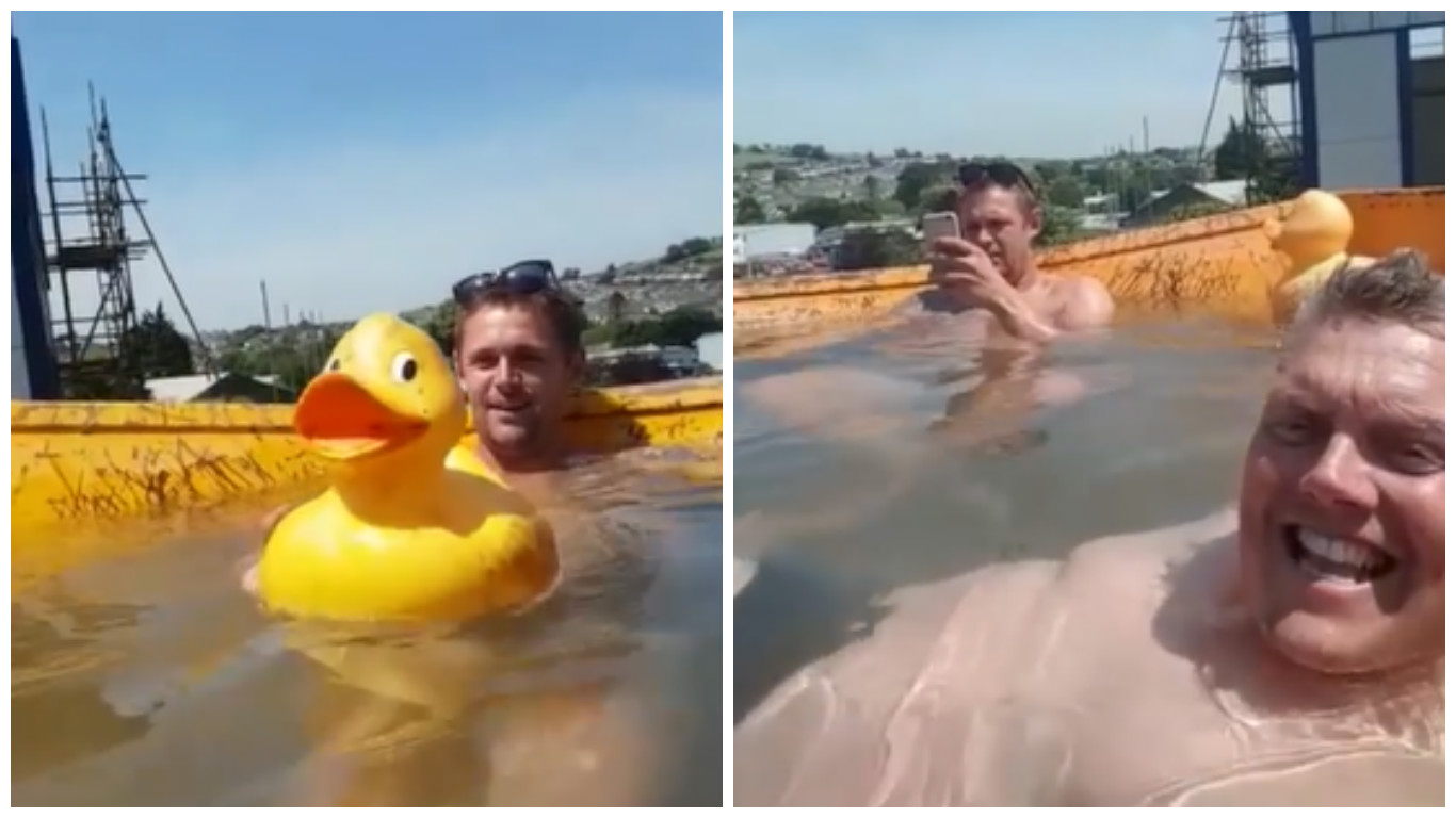 Dělníky zmohlo vedro na&nbsp;stavbě. Dostali nápad, jak se ochladit! VIDEO