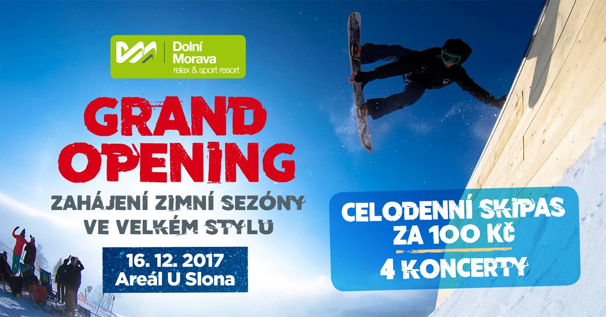 Otevřete novou zimní sezónu celodenním Grand Openingem na&nbsp;Dolní Moravě