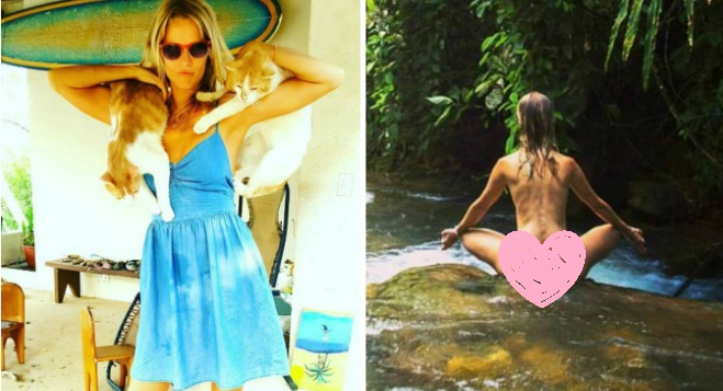 Biodivoženka Helena Houdová v&nbsp;džungli: Modelka meditovala nahá uprostřed řeky! FOTO