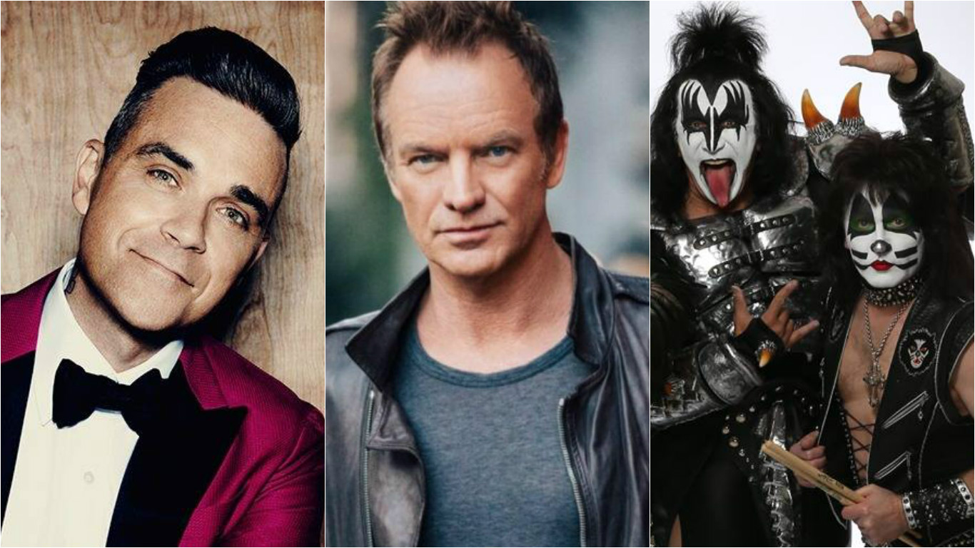 Nejočekávanější koncerty roku 2017: Přijedou Robbie Williams, Sting nebo Kiss