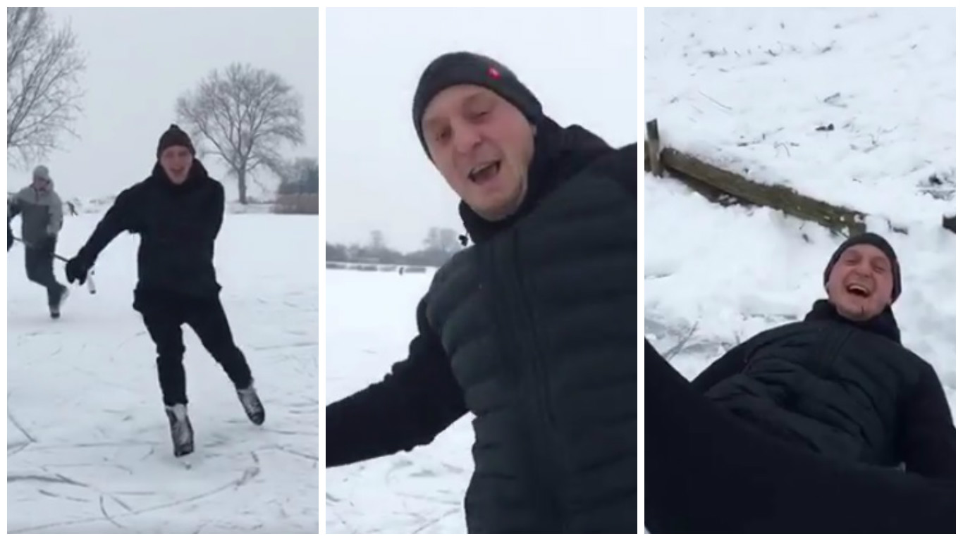 VIDEO: Lukáš Krpálek na ledě! Zkoušel bruslit jako Jágr! Božsky to ale nedopadlo