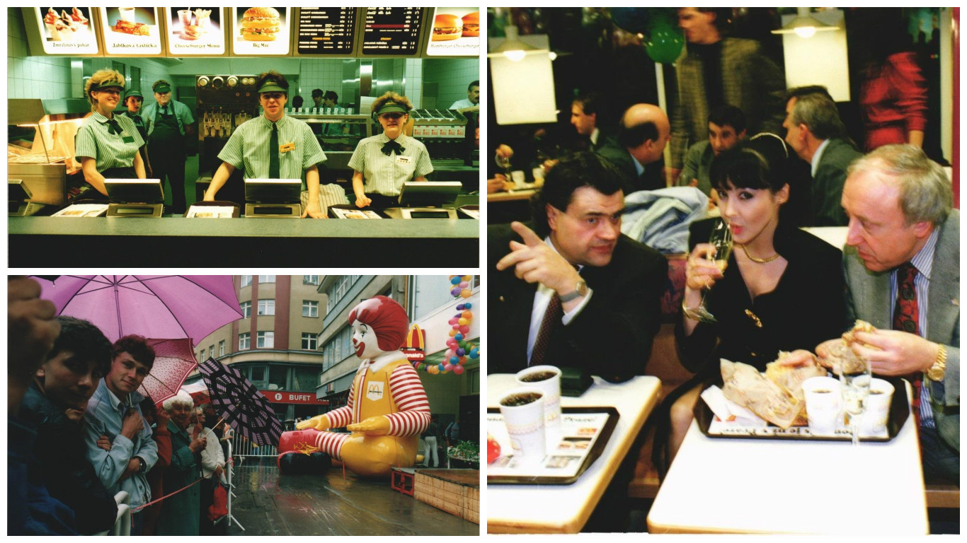 McDonald´s je u&nbsp;nás už 25 let. První burger přišly ochutnat i&nbsp;celebrity! GALERIE