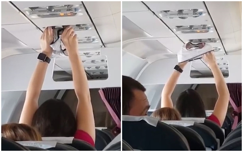 VIDEO: Je to možné? Žena na palubě letadla sušila kalhotky