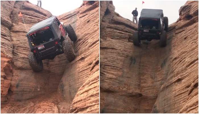 VIDEO: Auto, které přemohlo gravitaci! Tento džíp v pohodě vyjede strmou skálu