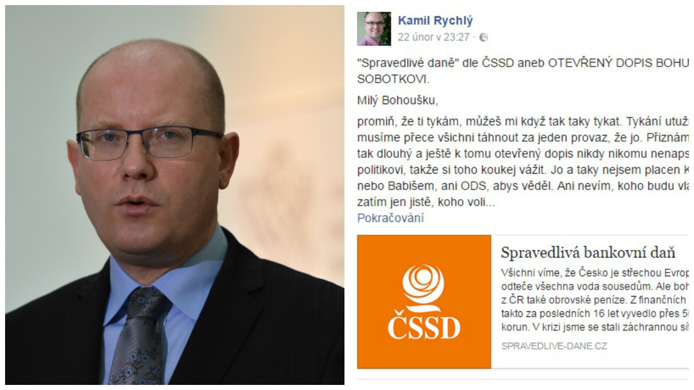 Otevřený dopis Sobotkovi je hitem! Bohouši, já umím trochu počítat, píše muž o progresivním zdanění