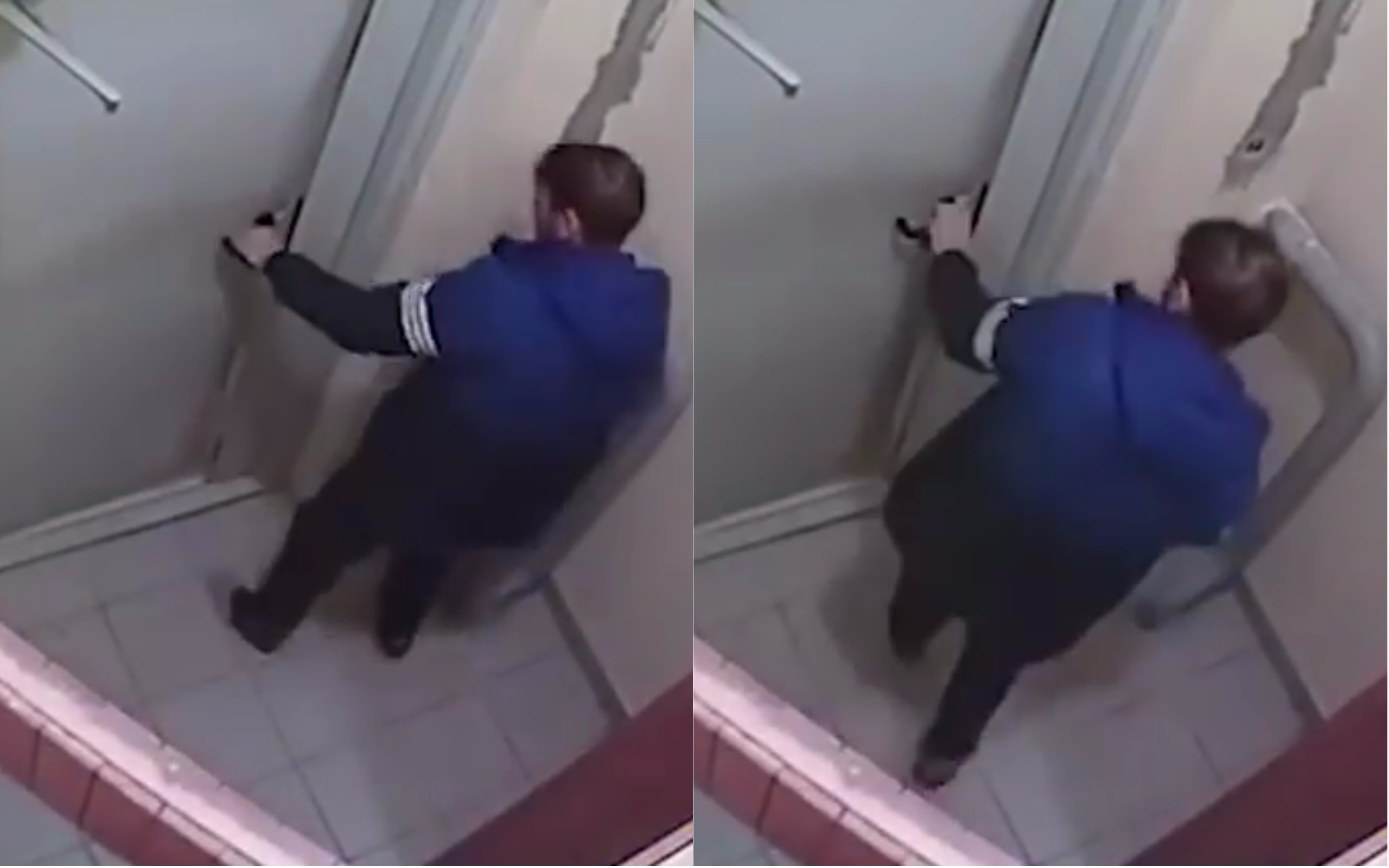 VIDEO: Tři hodiny se snažil otevřít dveře. Tenhle chlápek baví internet