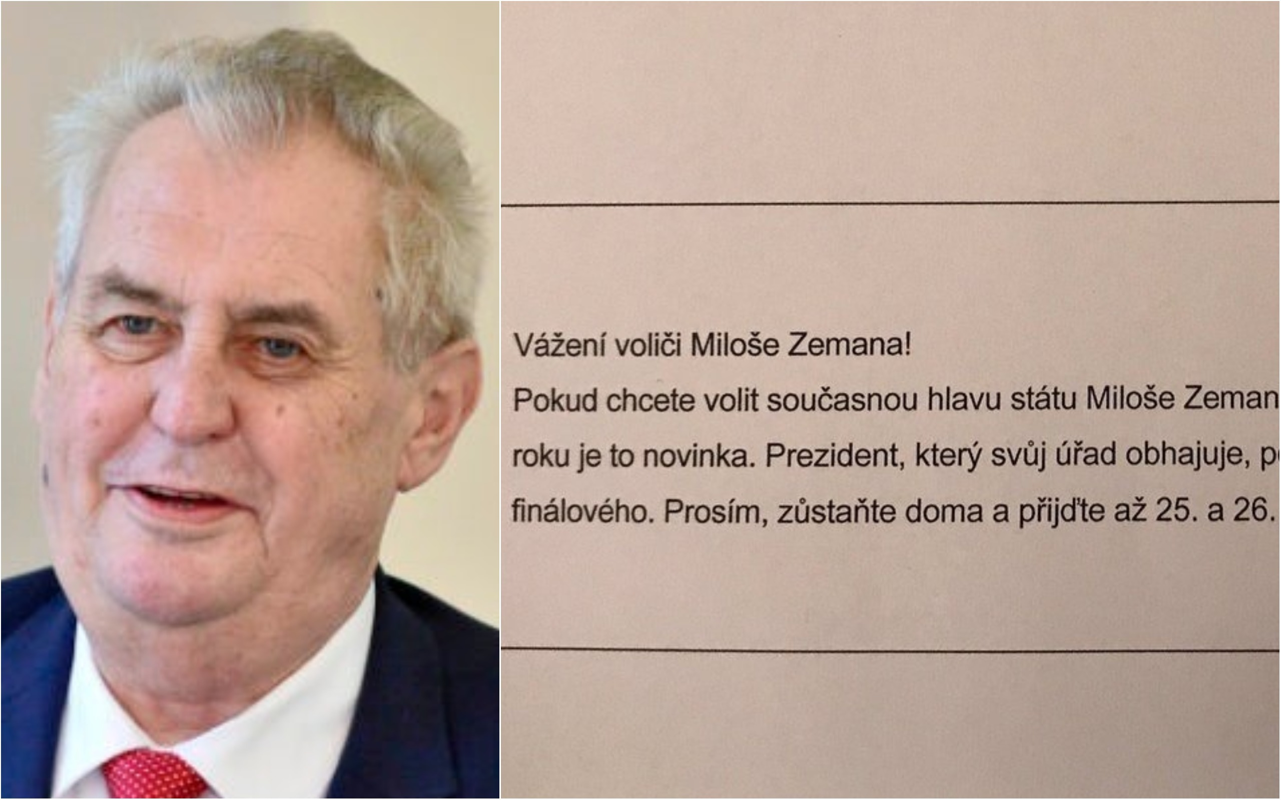 Zeman automaticky postupuje, šíří se na&nbsp;Facebooku a&nbsp;ve schránkách. Je to lež, varuje ministerstvo
