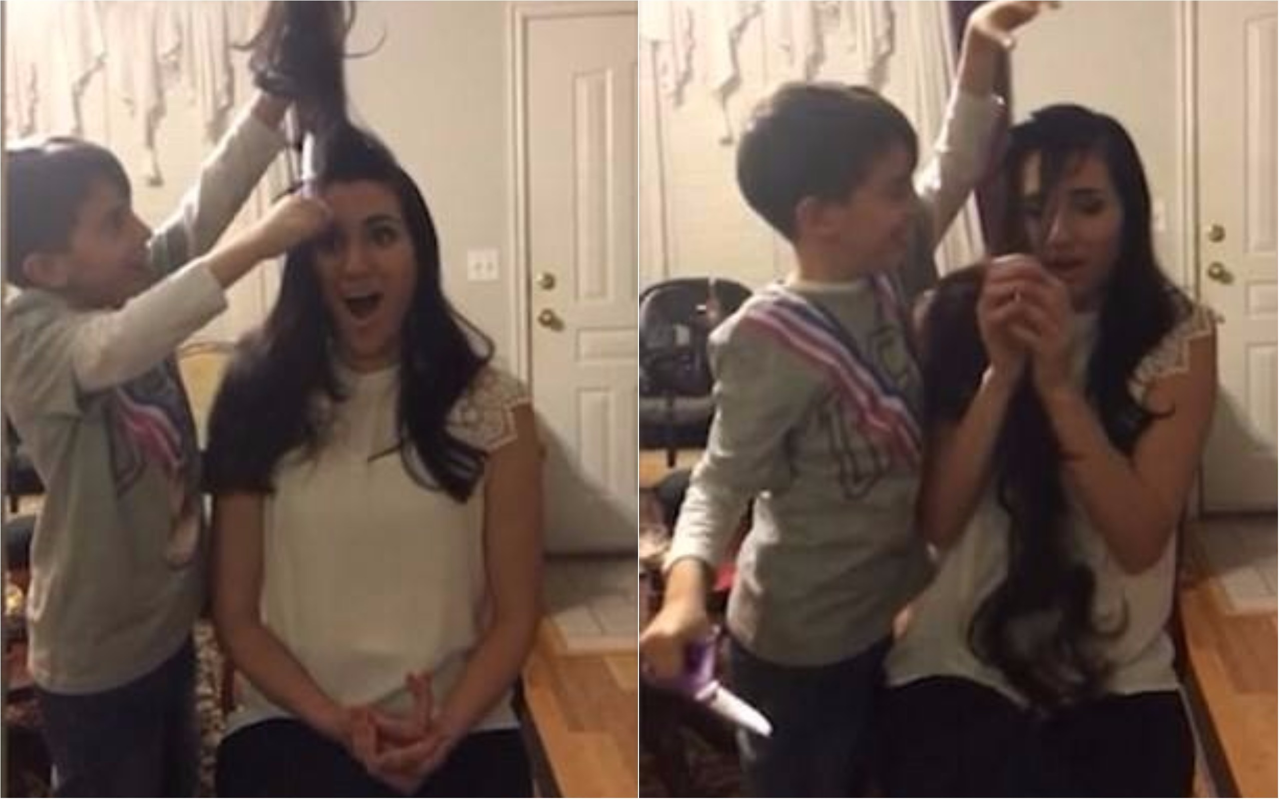 Chtěla se svým synem natočit zábavné VIDEO, jenže vzal do rukou nůžky a&nbsp;střihl