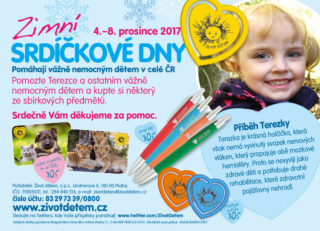 Prosincové Srdíčkové dny pomůžou malé Terezce