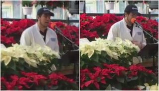 To je hlas! Prodavač začal zpívat koledy, lidé nevěřili vlastním uším. VIDEO